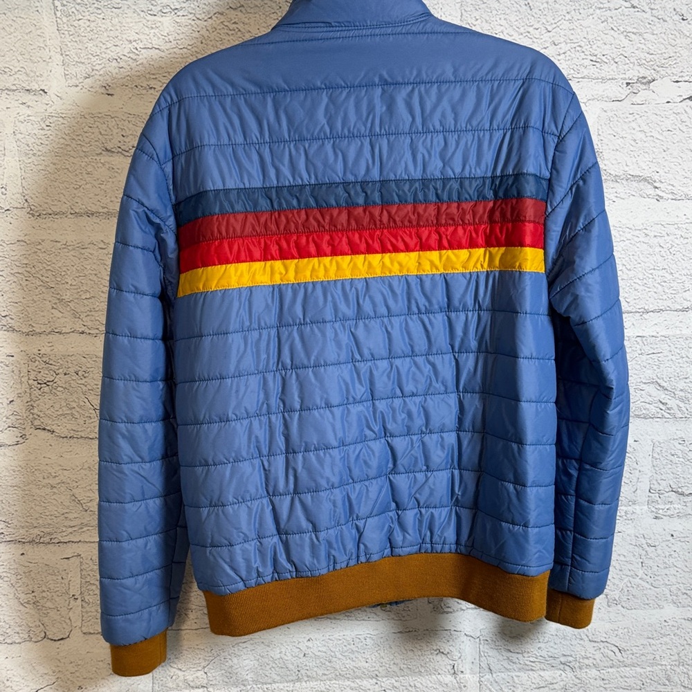 Aviator Nation Blue Puffer with Red and Yellow Stripes - Picture 3 of 3